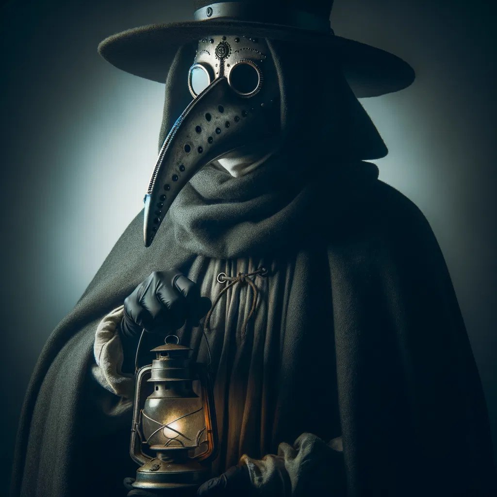 Plague with lantern